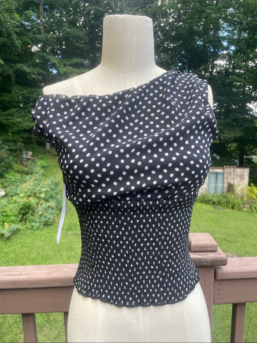 Black Polka Dot asymmetrical Women’s Top